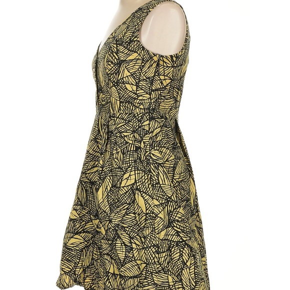 Anthropologie Black and Yellow Sleeveless Midi Sundress - Picture 4 of 9